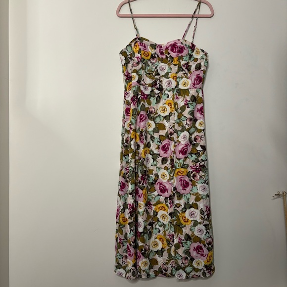 Bohme kim floral midi dress nwt L - Picture 3 of 8